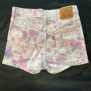 Levis Tie Dye High Rise Shorts Pink Purple White Size28 Used Excellent Condition